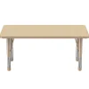 24" x48" Maple Adjustable Chunky Leg Activity Table | Easy-Clean, Durable with T-Molding Edge