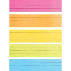3"x12" Mini Sentence Strips | 100-Pack Double-Sided Ruled in Assorted Colors