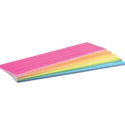 3"x12" Mini Sentence Strips | 100-Pack Double-Sided Ruled in Assorted Colors