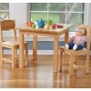 24" x 24" Wood Square Table with 2 Chairs | Child-Sized
