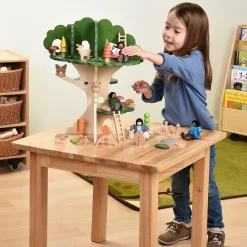 24" x 24" Wood Square Table with 2 Chairs | Child-Sized