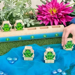 Yellow Door® Five Frogs on a Log | Wooden Number Line & Matching Game