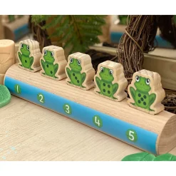 Yellow Door® Five Frogs on a Log | Wooden Number Line & Matching Game