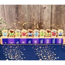 Yellow Door® Ten in a Bed: Wooden Stacking Toy for Learning Numbers 1-10